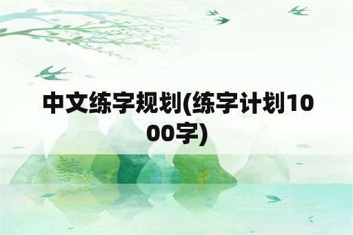 中文练字规划(练字计划1000字)