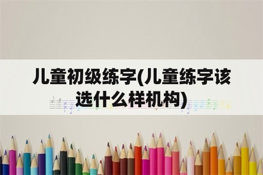 儿童初级练字(儿童练字该选什么样机构)