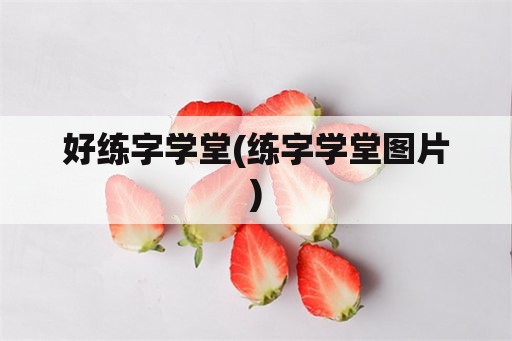 好练字学堂(练字学堂图片)