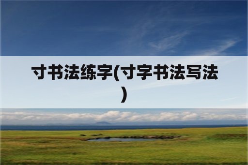 寸书法练字(寸字书法写法)