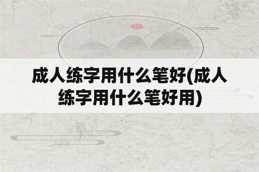 成人练字用什么笔好(成人练字用什么笔好用)