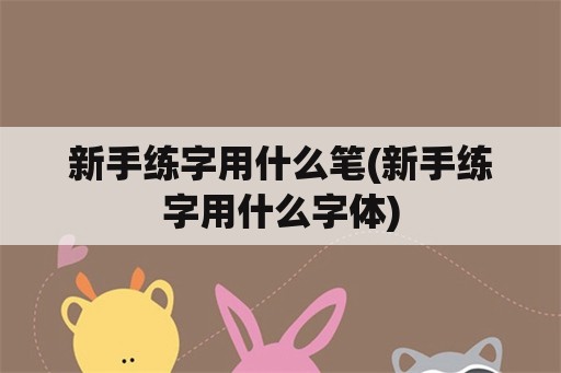 新手练字用什么笔(新手练字用什么字体)