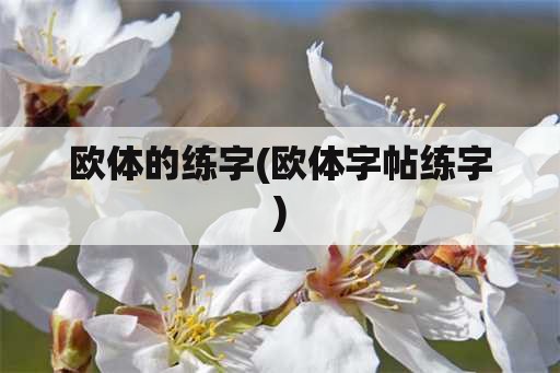 欧体的练字(欧体字帖练字)