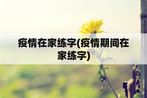 疫情在家练字(疫情期间在家练字)