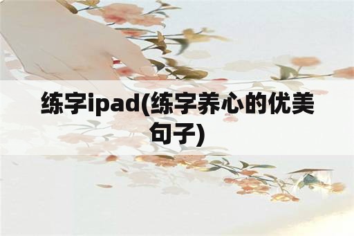 练字ipad(练字养心的优美句子)