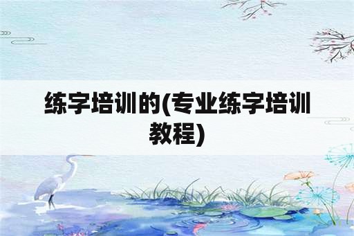 练字培训的(专业练字培训教程)