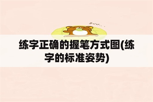 练字正确的握笔方式图(练字的标准姿势)