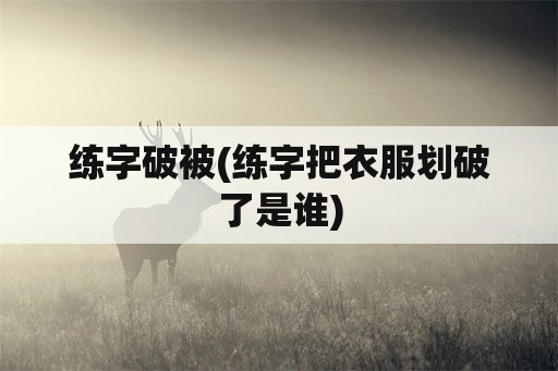 练字破被(练字把衣服划破了是谁)